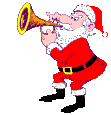 animated santa blowing horn